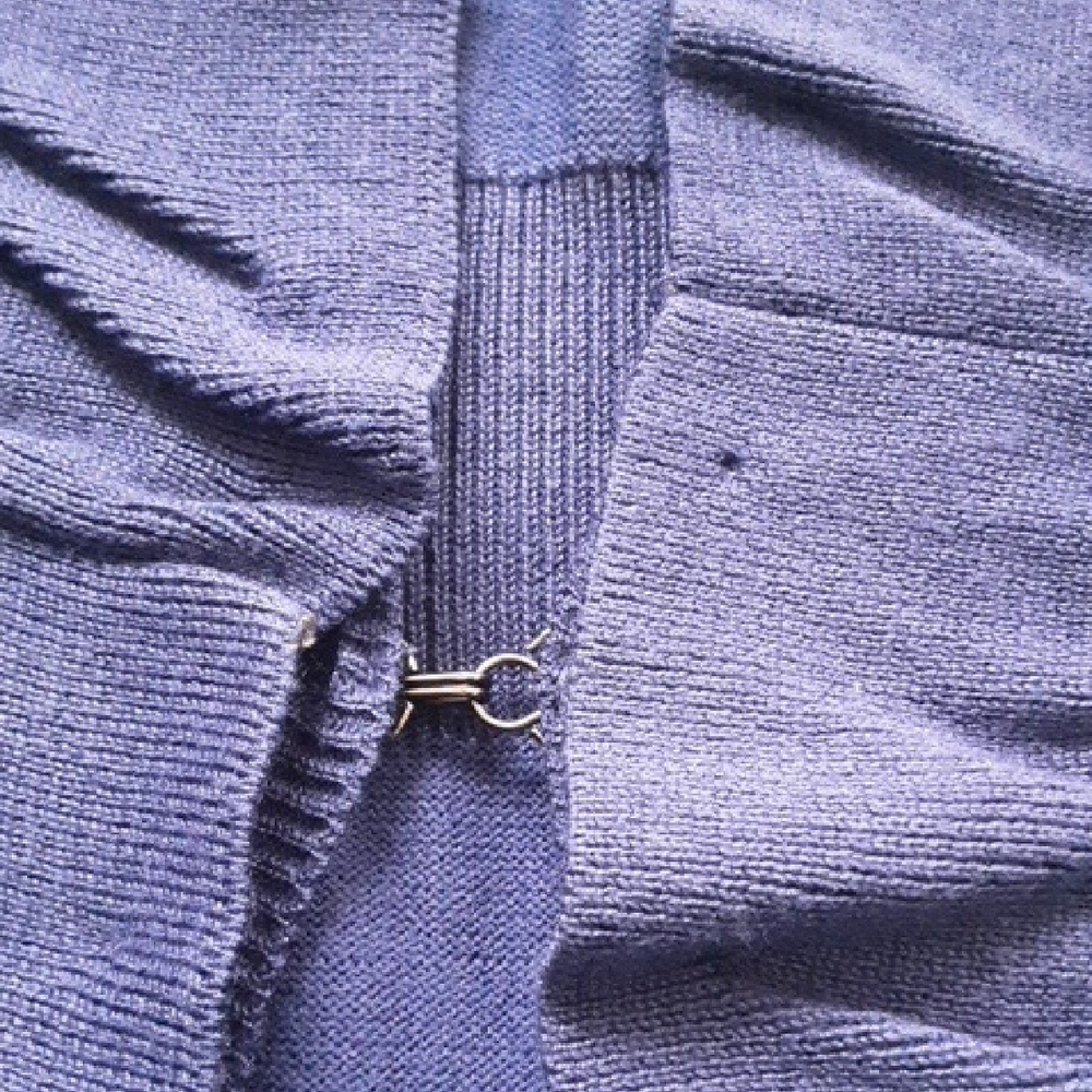 NY Collection Navy Ruffle Cardigan - Picture 7 of 7